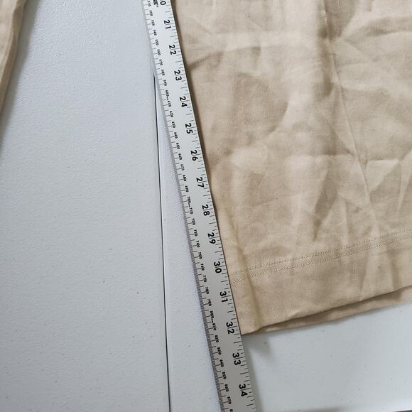 FRAME Pants Womens 12 Beige Sand Linen Blend Cargo Wide Leg Trousers WLBW6852 - Picture 6 of 12